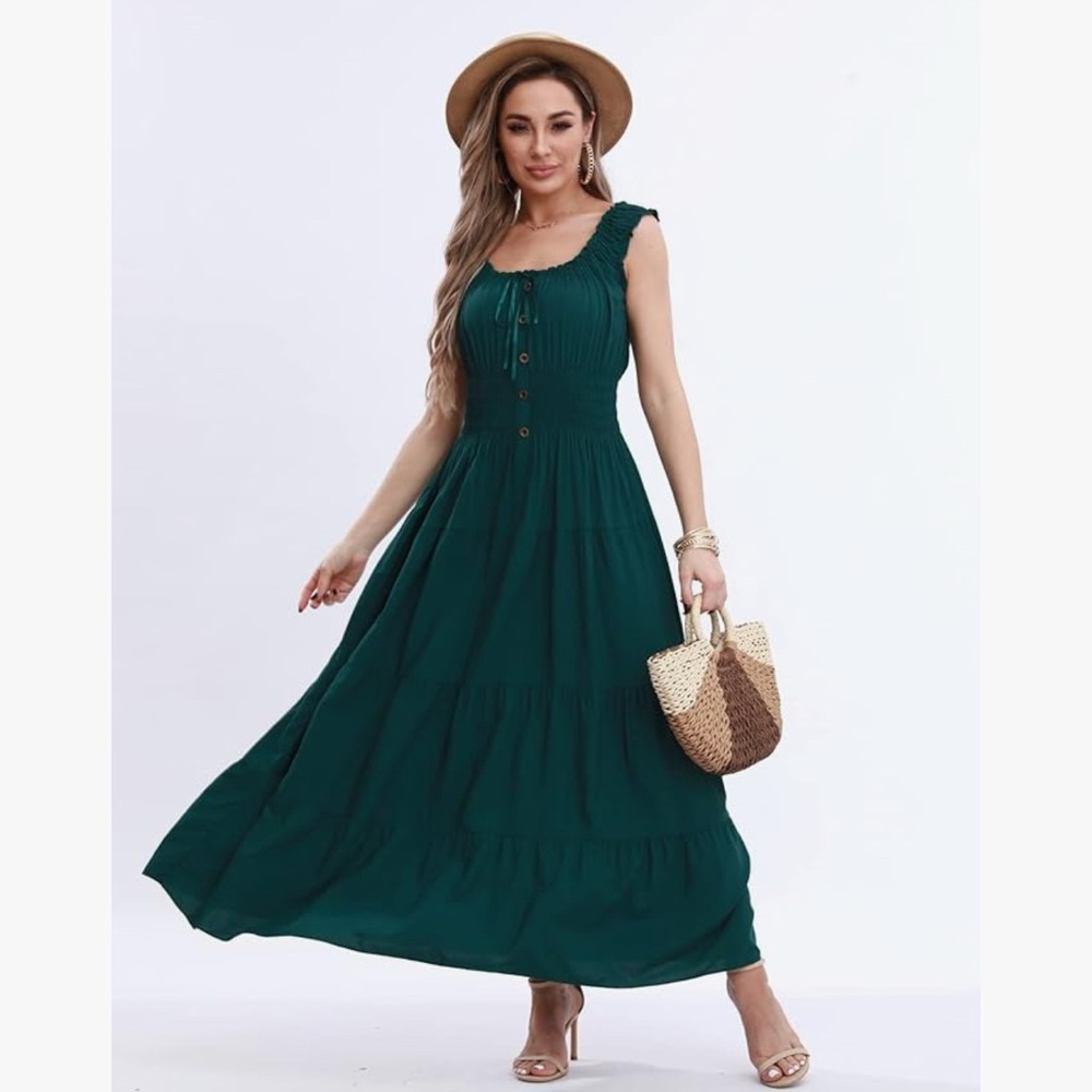 Elegant Green Maxi Dress